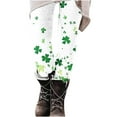 thumbnail image 5 of lcziwo Christmas Sales Clearance, St Patricks Day Leggings for Women High Waisted Tummy Control Workout Leggings Novelty Shamrock Leaves Print Irish Green Soft Yoga Pants Multicolor S, 5 of 7