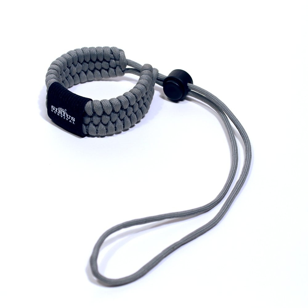 Sirius Survival Paracord Camera Wrist Strap Adjustable Size – 550lb Paracord – Wrist Strap for Cameras Binoculars & Other Hand - Held Items - Gray