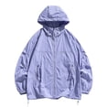 thumbnail image 2 of Men's UPF 50+ Sun Protection Hoodie Jacket Zip Up Lightweight Waterproof Long Sleeve UV Fishing Shirts Quick Dry Zip Pockets Purple, 2 of 7