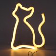 thumbnail image 2 of Cat Shape Neon Sign, LED Decorative Light for Wedding Party, USB/Battery Powered, Warm Color, 2 of 4