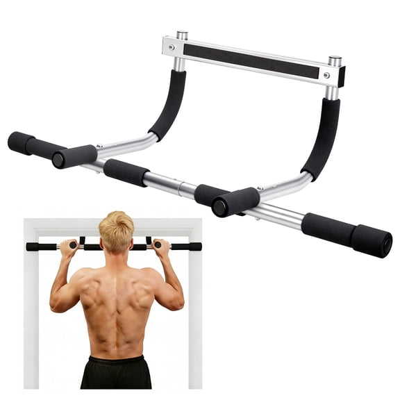 Doorway Pull Up Bar, 440 LB Max Heavy Duty Steel Chin-Up Bar, Secure No-Screw Door Frame Workout Bar for Home Gym
