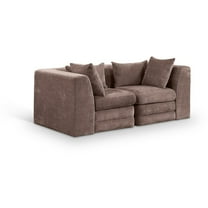 Meridian Furniture Stellar 76" Brown Chenille Fabric 2pc. Modular Loveseat