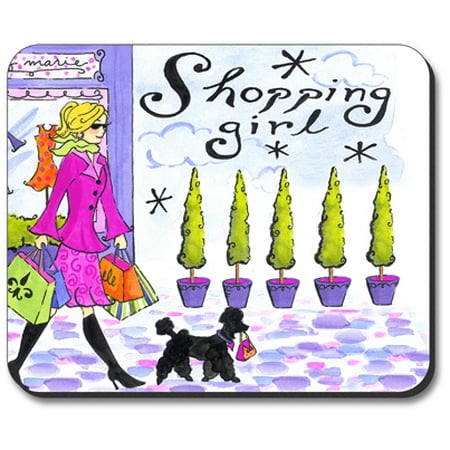 Art Plates Mouse Pad - Shopping Girl price history on PriceWatchPro