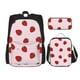 thumbnail image 1 of Disketp Strawberry Mochila Estampada de Gran Capacidad con Lonchera y Estuche, Set de 3 Piezas para Estudiantes, 1 of 7