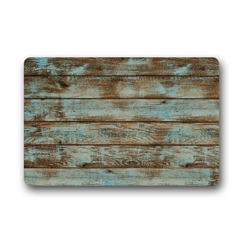WinHome Rustic Old Barn Wood Doormat Floor Mats Rugs Outdoors/Indoor