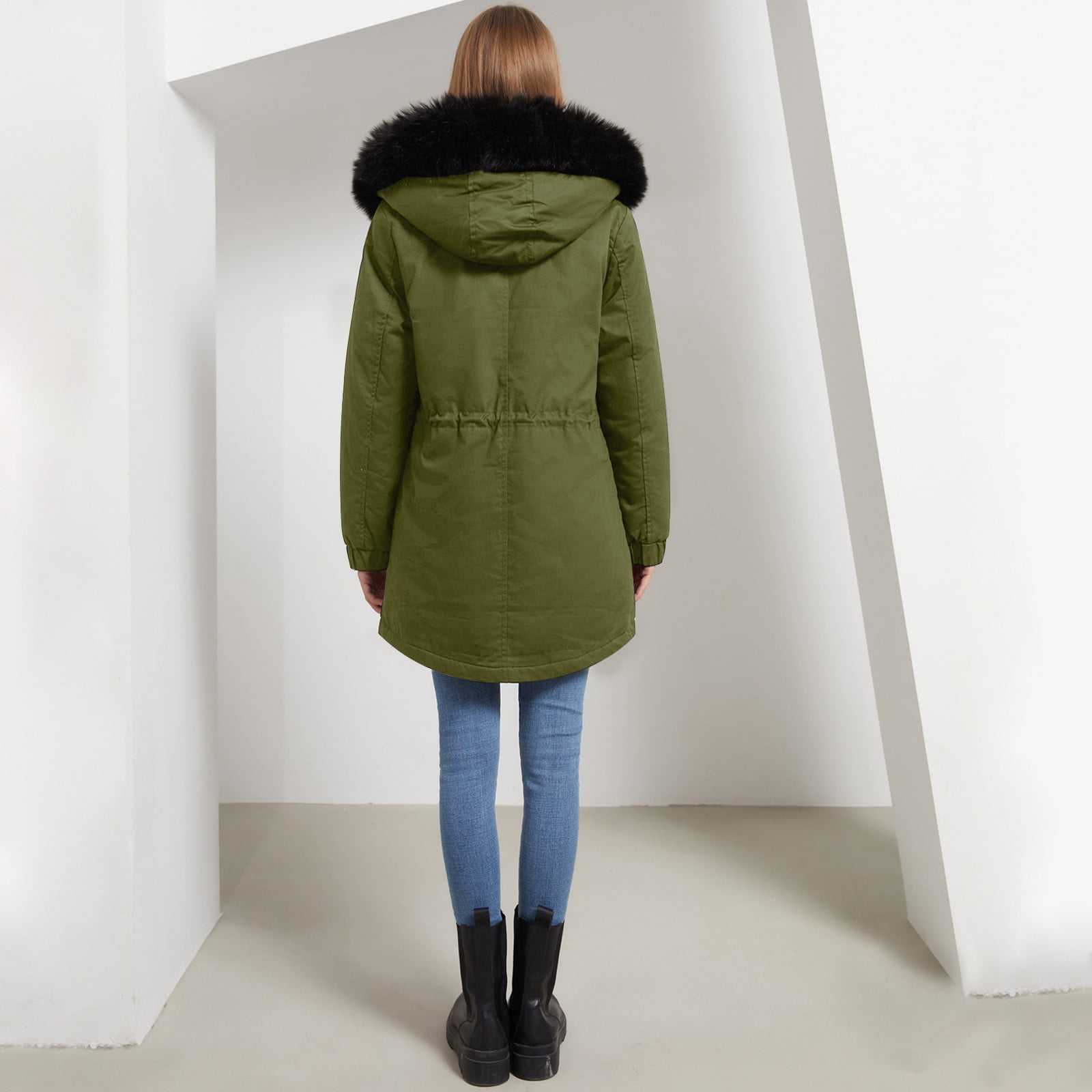 BVOFAR Women's Winter Warm Heavy Coat Plus Size Thicken Parka Jackets with Faux Fur Hood Casual Zip up Outerwear Coats with Pockets