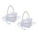 thumbnail image 3 of 2 piezas de cestas de flores para niña, cesta de pétalos de flores para boda, cesta de mano, cesta de flores de satén para aniversario, despedida de Estilo B, 3 of 7
