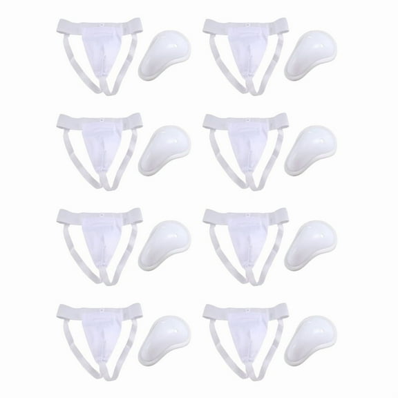 8X Groin Protector Cup Men, Boxing Kickboxing Muay Groin Guard, Ventilated Adjustable, Karate Fighting Training M