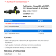 thumbnail image 2 of Fuel Injector - Compatible with 2007 - 2012 Nissan Sentra 2.0L 4-Cylinder 2008 2009 2010 2011, 2 of 2