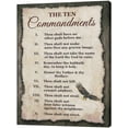 thumbnail image 2 of 10 Commandments Wall Art Vintage Ten Commandments Pictures Wall Decor Christian Bible Verses Quotes Bald Eagle Canvas Painting Print Religious Scripture Artwork Framed for Living Room Bedroom 12"x16", 2 of 6