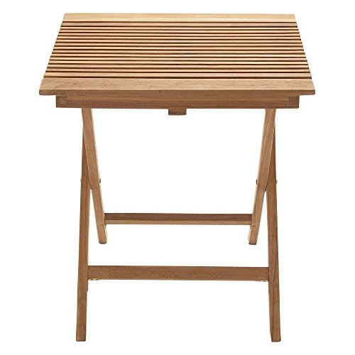 Decmode Traditional 30 x 28 Inch Brown Wooden Folding Table