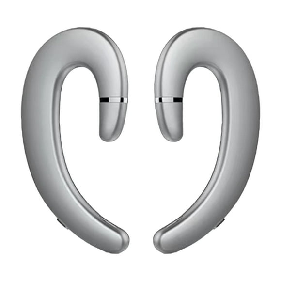 Auriculares 5.0, ganchos para la oreja, emparejamiento automático, llamadas de baja latencia, auricular manos libres Plata