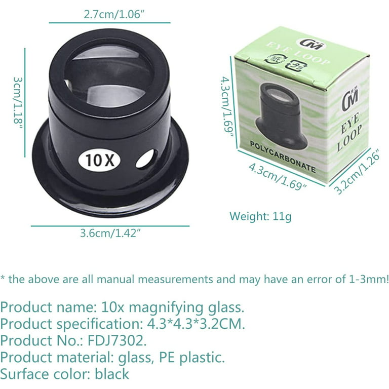 Jewelers Loupe Portable Monocular Magnifier Magnifying Glasses Eye