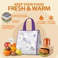 thumbnail image 5 of Pioneer Flower Floral Print Pattern Insulated Lunch Bag for Women & Adults,Large Portable Soft Cooler Lunch Bag,Thermal Food Storage Tote with Pearl Cotton,8.66L,8.75x5.75x9.5 Inch, 5 of 6