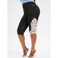 thumbnail image 3 of Leggings Capri de Talla Grande de Encaje de Flor Rosegal Leggings de talla grande, 3 of 5