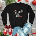 thumbnail image 2 of Youth Crewneck Sweatshirt, Holiday Sweatshirt, Merry lil, Kids Loose Fitting Long Sleeve, 2 of 10