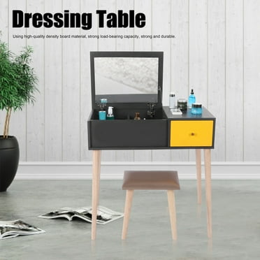 Black Pearl Corner Makeup Vanity With Storage And Led Lights Com Black Pearl Corner Makeup Vanity With, Vanity Desk Combo Black And Decker