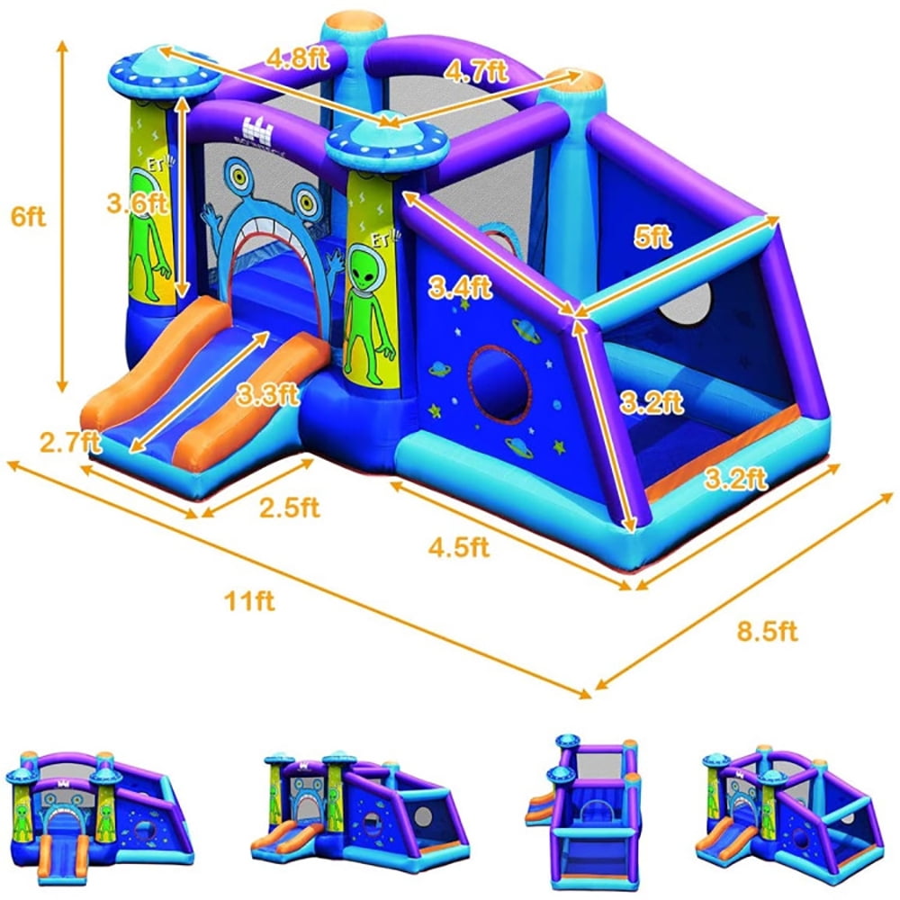 Aimee Lii Inflatable Kids Bouncy Castle with 480W Air Blower, Playhouse for Kids Outdoor