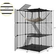 3Tier Cat Cage Indoor Enclosure, DIY Cat Playpen Metal Kennel for 12