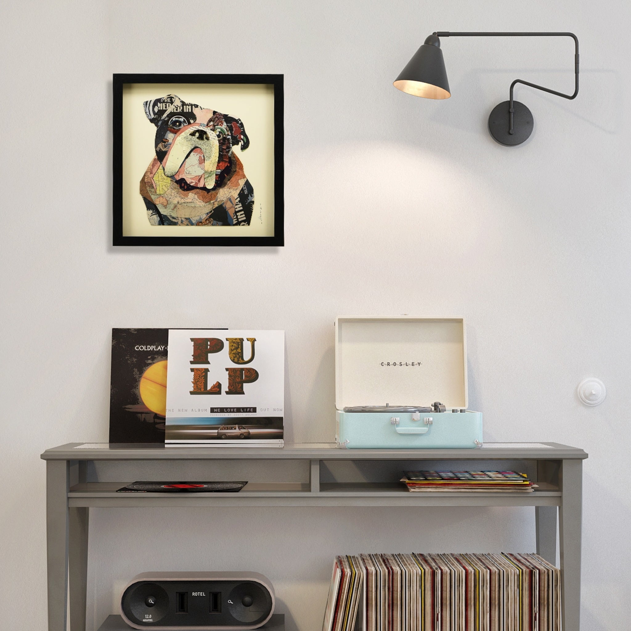 Empire Art Dog Animals & Insects Framed Mixed Media Art, by Alex Zeng
