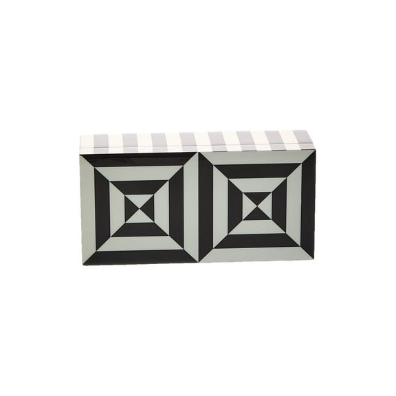 Jonathan Adler Small Op Art Lacquer Box, Black