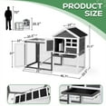 thumbnail image 3 of Pefilos 46" 2-Layer Wood Rabbit Hutch with Run, Large Indoor Bunny Cage, Outdoor Chicken Coop with Pull Out Tray for Small Animal, Gray, 3 of 7