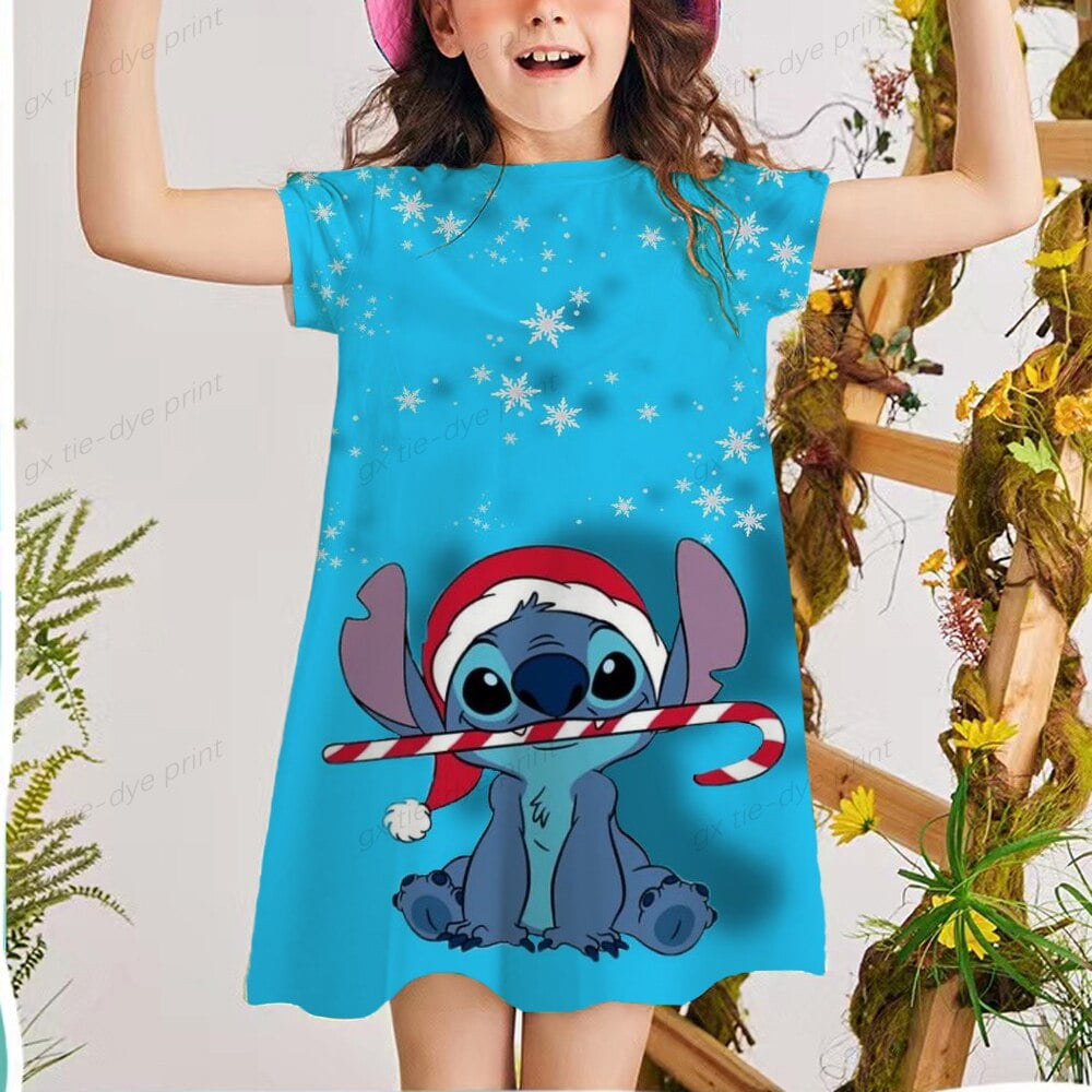 Ete filles robe 2022 nouveau Style europeen americain Simple Cool lache Disney point imprimer T Shirt robes enfants vetements Walmart