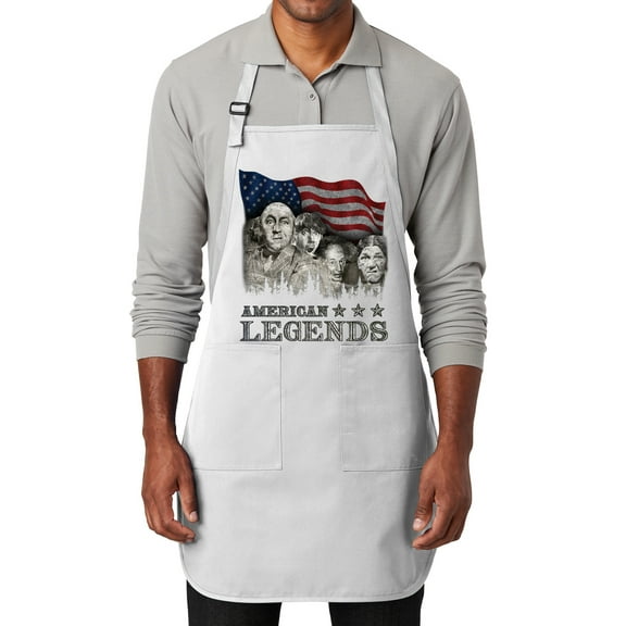 Men's Rushmorons Funny Three Stooges Adjustable Grilling Apron with Two Pockets, White