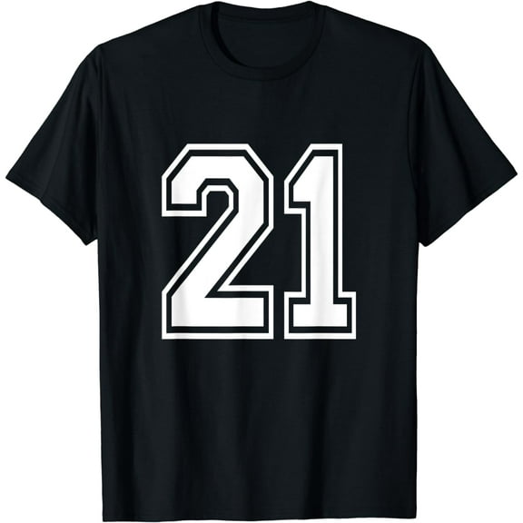 Number 21 Varsity Sports Team Jersey 21st Birthday 21 Years T-Shirt