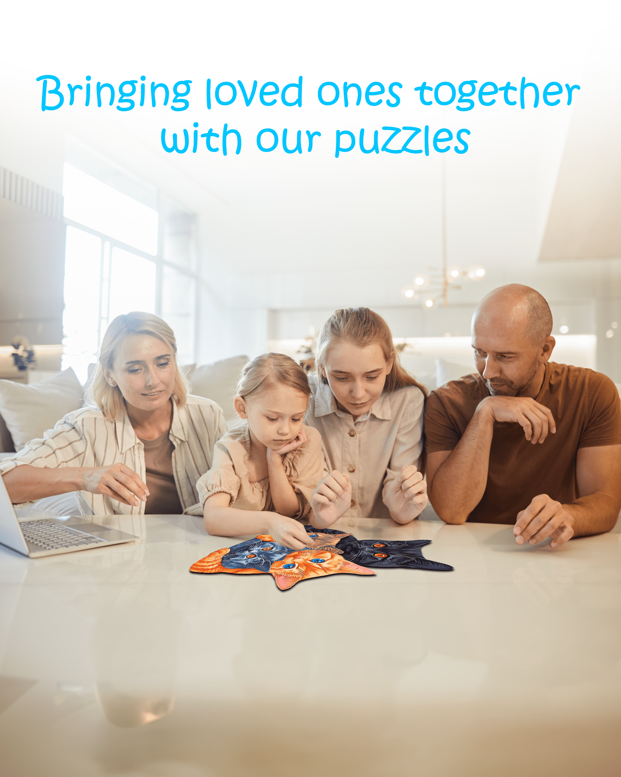 CRAFTHUB Wooden Puzzles for Adults – A3 Dreamy Cats with 149 Pieces – Jigsaw Puzzle – Family Games for Kids and Adults – 11.8" x 11.4"