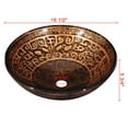 thumbnail image 3 of Aquaterior Tempered Glass Round Vessel Sink Antique Totem Pattern Above Counter Bathroom Lavatory Vanity Bowl Basin, 3 of 9