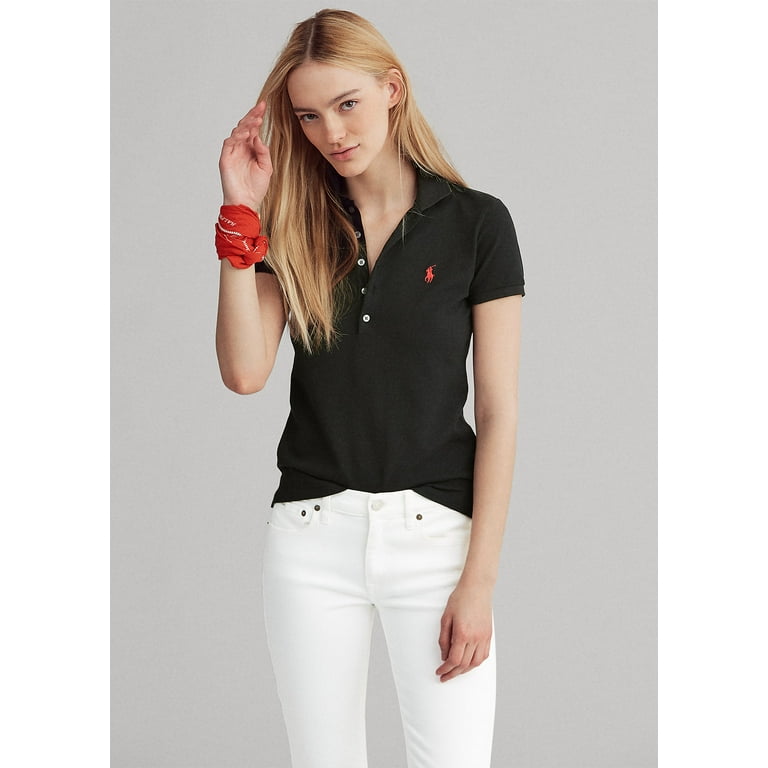 Ralph lauren black polo shirt best sale womens