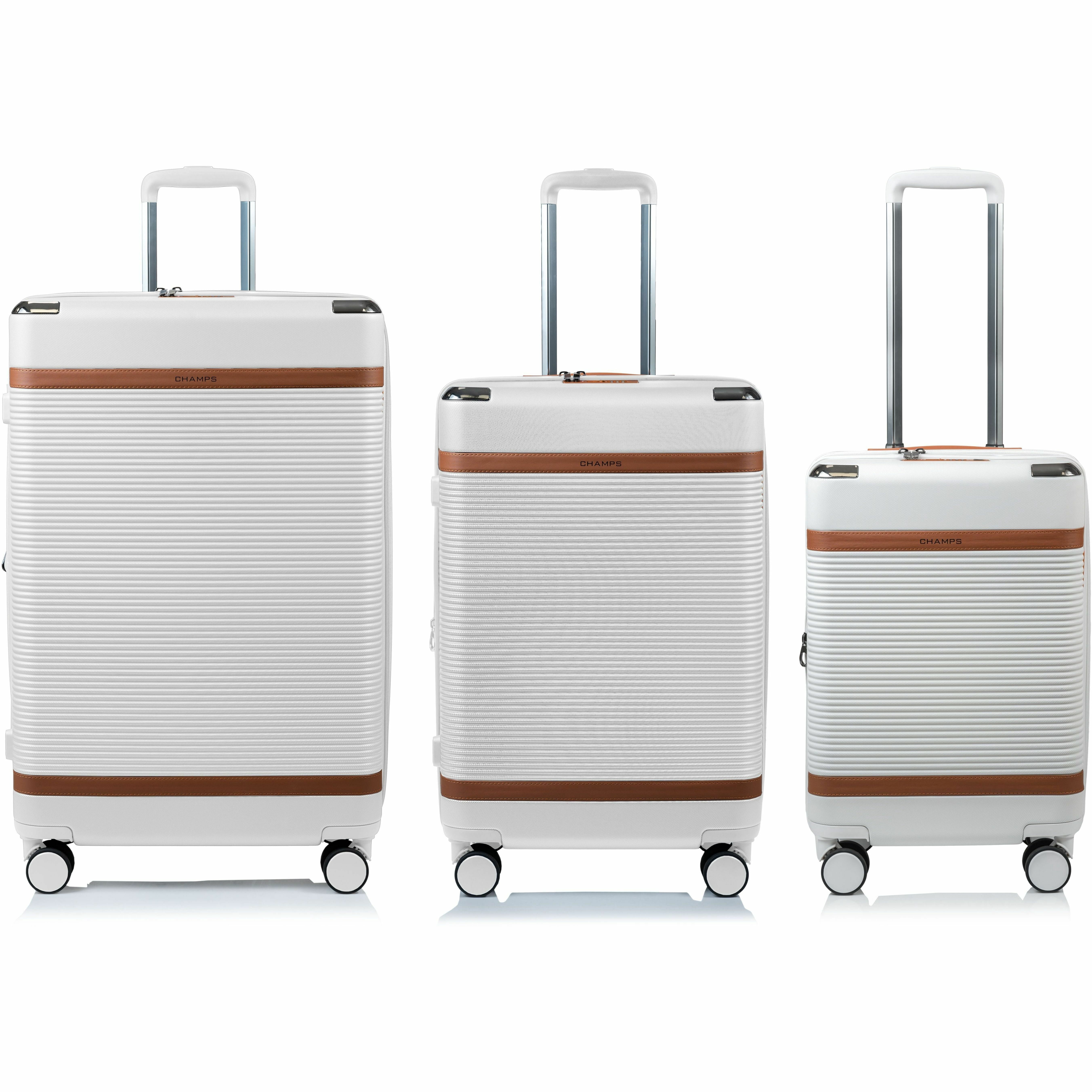 CHAMPS Vintage III Collection, 3-piece Hardside Luggage set, Ivory