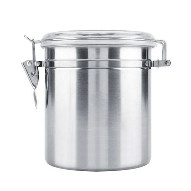 Recipiente hermético para almacenar café y alimentos, con tapa para conservar la frescura de los alimentos, de acero inoxidable de dos vías, para café, harina, azúcar y té