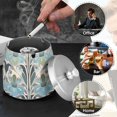 thumbnail image 4 of Yayeee Ashtray with Lid for Cigarette Smokeless Stainless Steel Home Ash Holder, Vibrant Abstract Design, 4 of 7