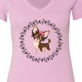 thumbnail image 4 of Inktastic Long Haired Chihuahua Dog Women's V-Neck T-Shirt, 4 of 5