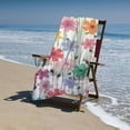thumbnail image 7 of BCIIG Beach Towel || XL Waffle weave microfiber || Travels Compact || Quick Drying || Ultra absorbent || Camping, Beach, Boating, Pool || Elastic storage loop || Flower power 27.5x55in, 7 of 7
