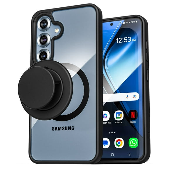 Encased 2-in-1 MAG Case with Grip for Samsung Galaxy S25 Plus (Compatible with MagSafe) Magnetic Cover with Phone Holder (2025)