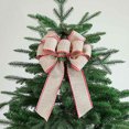 thumbnail image 3 of Christmas Decorations Outdoor Christmas Tree Topper Bow Christmas Tree Top Ornaments Large Bow Nine Ears Imitation Fabric Alphabet Decorated Bow Indoor Christmas Decorations For Holiday Indoor Decor, 3 of 5