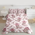 thumbnail image 3 of Homewish Cool Western Cowgirl Bedding Comforter Set,Retro Rustic Farmhouse Cabin Twin Comforter Sets,Pink White Grometric Plaid Bedding Set For Girls Kids,Microfiber Bedroom Decor Reversible,2pcs, 3 of 9