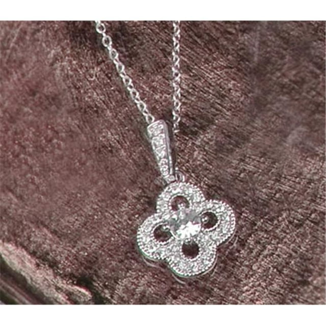 Ivy Lane Design 56-2215-SLV Ivy Lane Design Wedding Jewelry - Crystal Clover Necklace Pendant - Silver