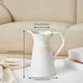 thumbnail image 2 of White Ceramic Pitcher Vase, Flower Vase Pitcher,Farmhouse Vase for Home Decor, 8.5inch Jug Vase. for Home Decoration, 2 of 6