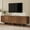 Walnut + Particle Board+MDF + Primary Living Space, variant on [Luckynote]Wood Grain TV Stand with Wavy Door Design for TVs up to 75", Rustic Media Console with Ample Storage Space, Sturdy Base TV Cabinet with Cable Management for Living Room, Bedroom, Walnut