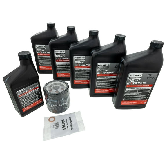 Polaris 2890881 PS-4 0W-50 Extreme Full Synthetic 4-Stroke Oil Change Kit RZR
