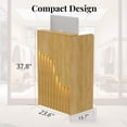 thumbnail image 3 of 23.6" Mobile Reception Desk, Natural Wood Front Counter with LED Light, Lockable Drawers, Compact Desk for Salon, Spa, Office and Retail, 3 of 9