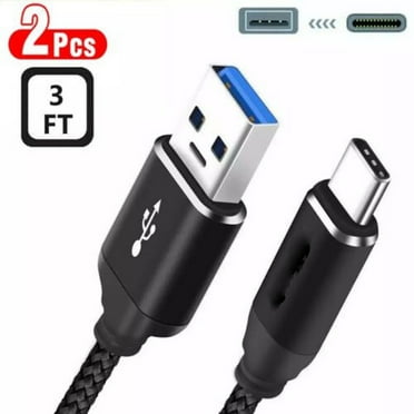 USB A To USB C Cable 3A Fast Charging (2-Pack 3.3ft) Type C Charge Cord Compatible With Samsung Galaxy, Moto Z, USB C Charger