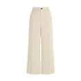 thumbnail image 4 of QTSHPN Wide Leg Pants Women Pure Color Linen Blend Casual Trousers Loose Comfortable Elastic Waist Summer Fashion Versatile Work Pants Women Beige XXXL, 4 of 5
