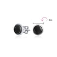 thumbnail image 4 of Ensemble de Boucles d'Oreilles à Clous en Dôme Rond en Onyx Noir Classique pour Femmes.925 Argent Sterling, 4 of 4