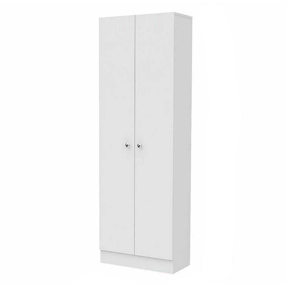 Pemberly Row 70" Modern Engineered Wood Storage Pantry Cabinet in White