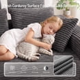 thumbnail image 5 of Amsleekey Dark Gray L-Shaped Modular Sectional Sofa with Chaise, Cloud Couch, Deep Seat Corduroy Boneless Couch, 5 of 11